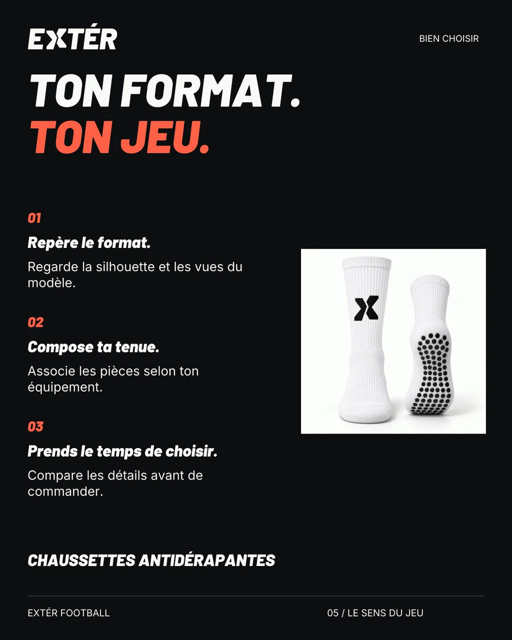Chaussettes antidérapantes EXTÉR – aide au choix