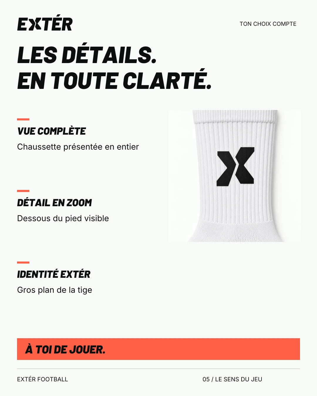 Chaussettes antidérapantes EXTÉR – les détails