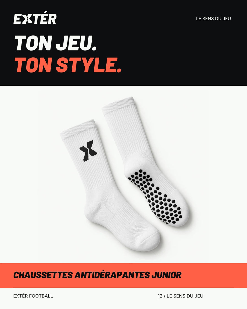 Chaussettes antidérapantes junior EXTÉR – visuel de marque