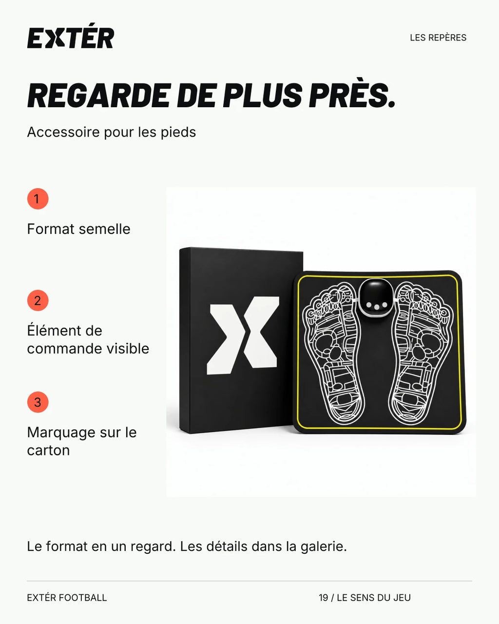 Tapis de détente pour les pieds EXTÉR – repères du format