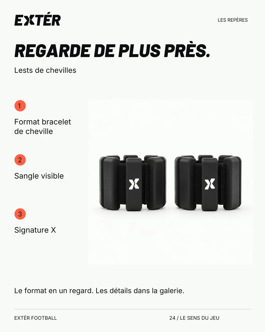 Lests de chevilles EXTÉR – repères du format
