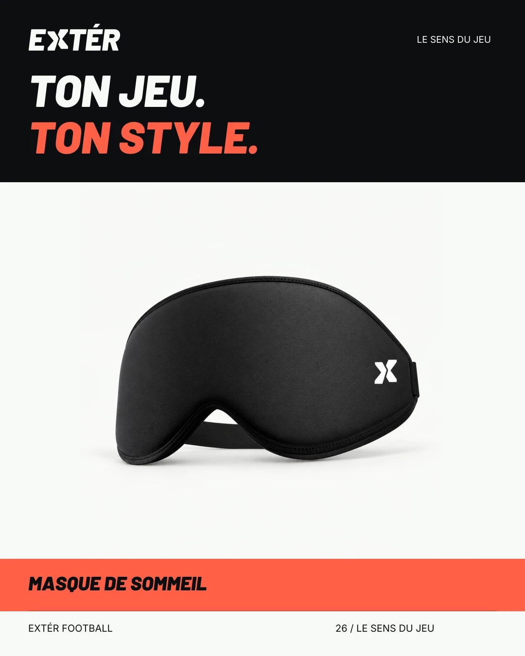 Masque de sommeil EXTÉR – visuel de marque