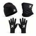 Kit hiver EXTÉR : bonnet, tour de cou et paire de gants noirs